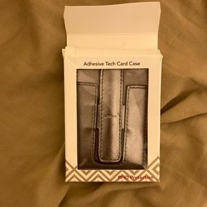 Lodis genuine leather adhesive tech card case in metallic